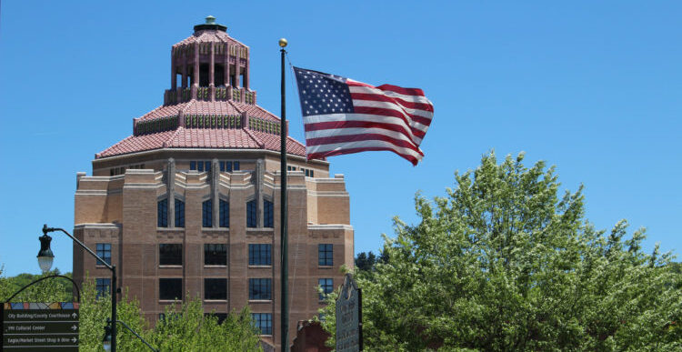 City Hall with flag