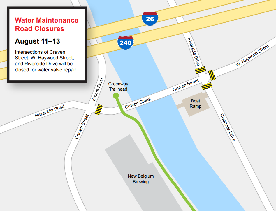 Asheville Water Resources maintenance work to involve intersection