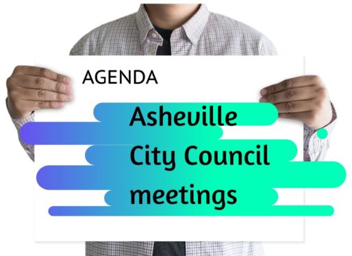 Illustration with words Asheville City Council meetings and agenda