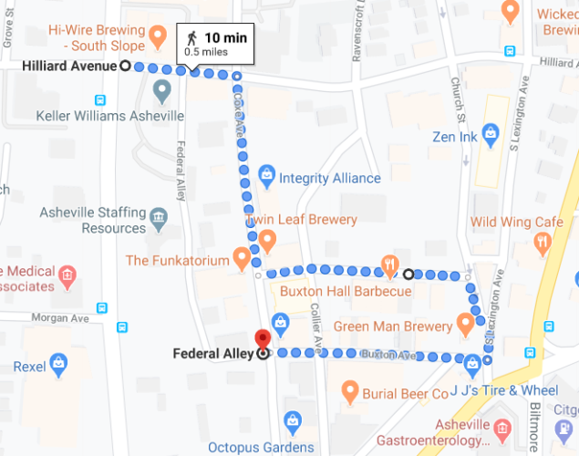 asheville mardi gras parade route