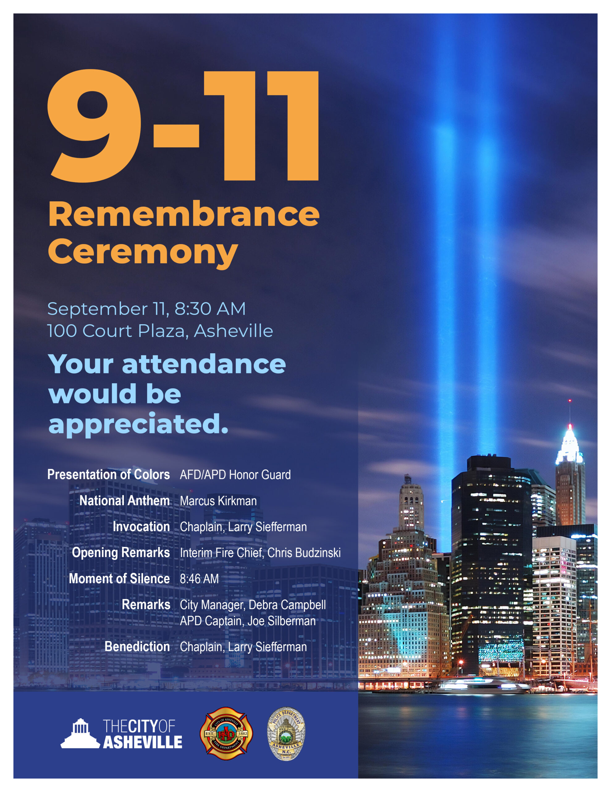 City Of Asheville To Hold 9 11 Remembrance Ceremony Open To The Public