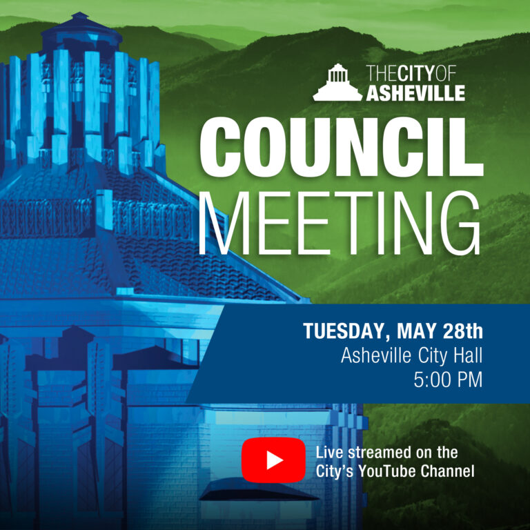 Graphic detailing the day and date, time and location of the City Council meeting