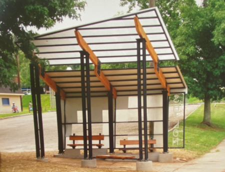 bus shelter in Shiloh that was installed in 2004, has since been removed