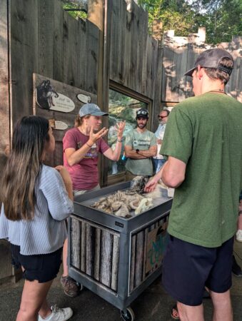 visitors participate in educational talk at WNC Nature Center