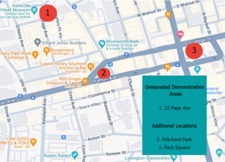 map of demonstration area