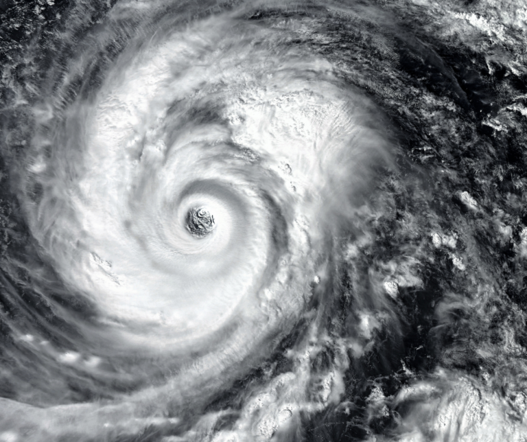 aerial view of a hurricane