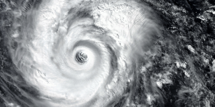 aerial view of a hurricane