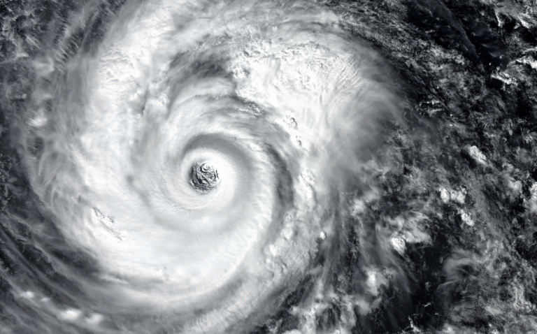 aerial view of a hurricane