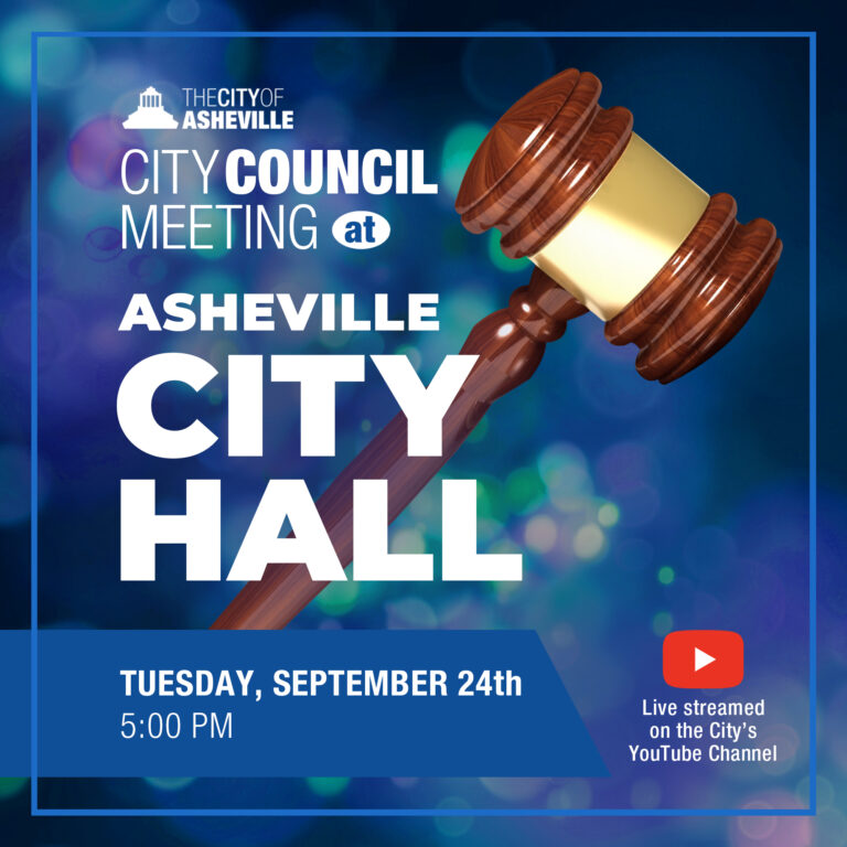 City Council meeting announcement graphic stating meeting to take place Tuesday, Septermber 24 at 5pm in Council Chambers located on the second floor of City Hall