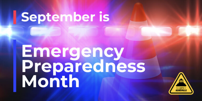 text over emergency lights that says September is Emergency Preparedness Month