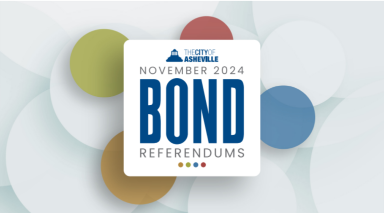 colored circles with the city logo and the text 2024 bond referendums